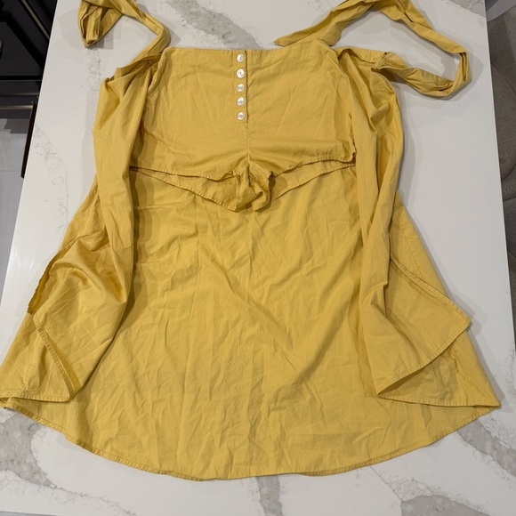 Free People Diggin This Skort High Rise Shorts Midi Skirt Women’s Small Yellow - Picture 9 of 12